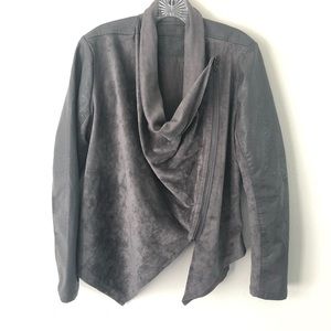 Blank NYC Faux Suede Asymmetrical Moto Jacket